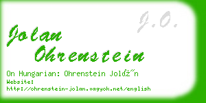 jolan ohrenstein business card